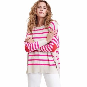 Mersea Amour Sweater in Pink and Khaki Combo One Size